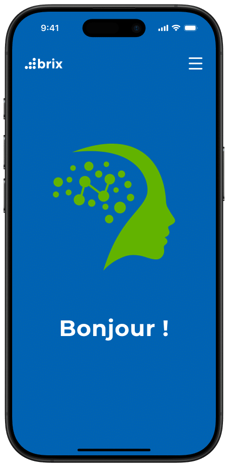 Ecran de connexion d'une application sur un téléphone disant Bonjour